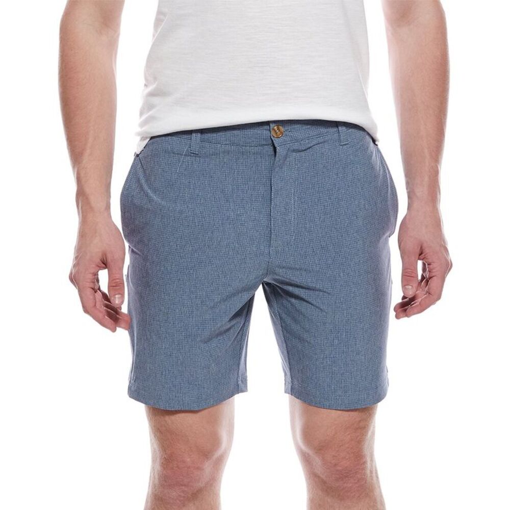 Tailorbyrd Mens  Grid Performance Short, Blue